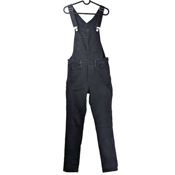 Levi's Womens Skinny Denim Overalls W27 Side Zip Closure Adjustable Straps Black - Picture 1 of 10